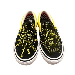 Vans Mike Gigliotti X SpongeBob SquarePants Skate Slip-on Black Yellow Size 7